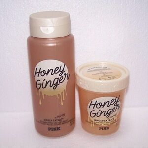PINK Victoria's Secret Honey Ginger Body Wash & Scrub - Warm Brown